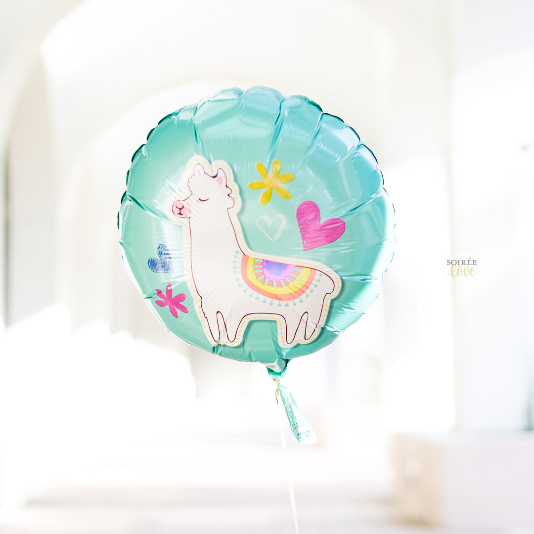 Llama Hearts Round Balloon