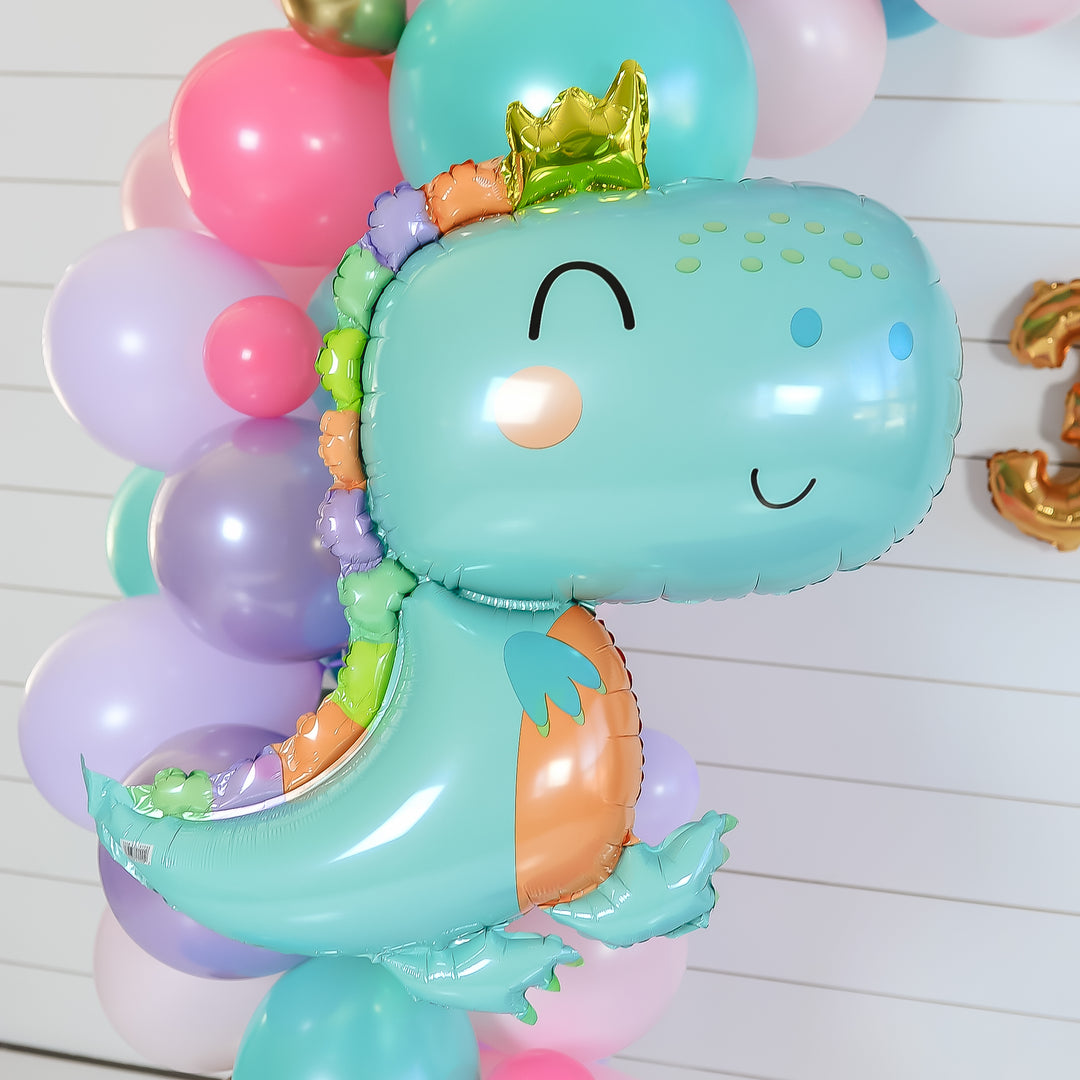 DIY Dinosaur Princess Balloon Garland