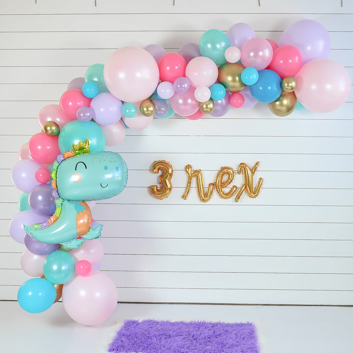 DIY Dinosaur Princess Balloon Garland