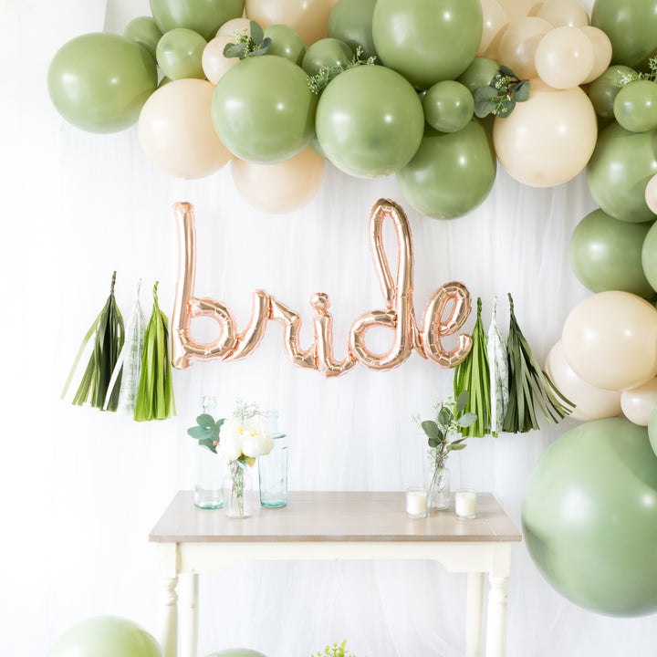 Script Bride Eucalyptus Balloon Tassel Party Box