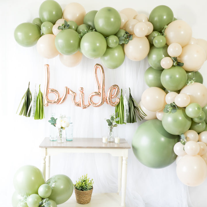 Script Bride Eucalyptus Balloon Tassel Party Box
