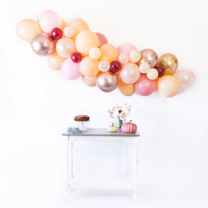 DIY Blush Fall In Love Balloon Garland Arch