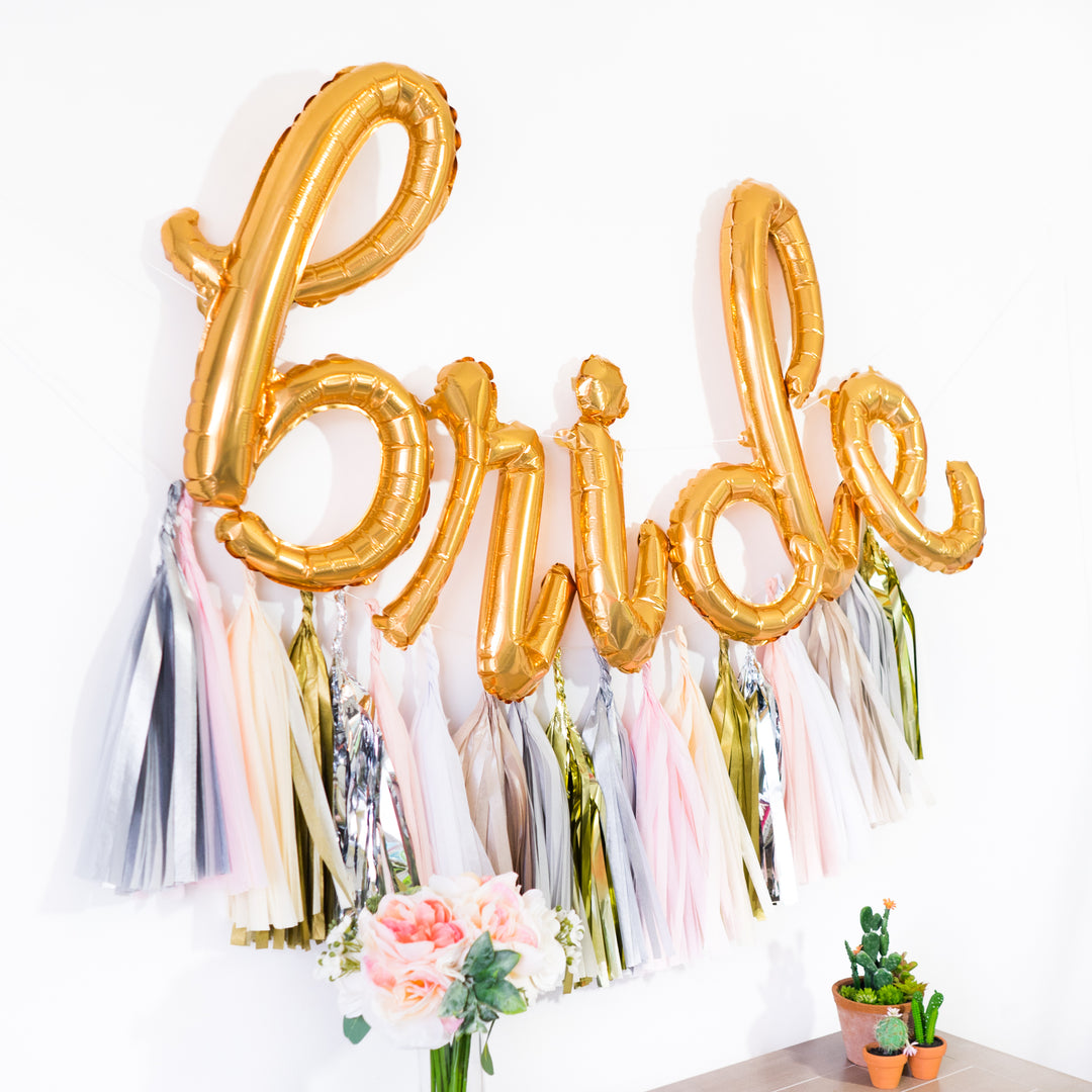 Script Bride Balloon Banner