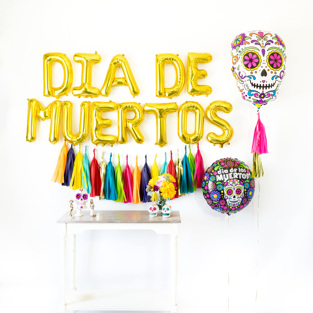 Dia de Muertos Bright Fiesta Balloon Tassel Party Box