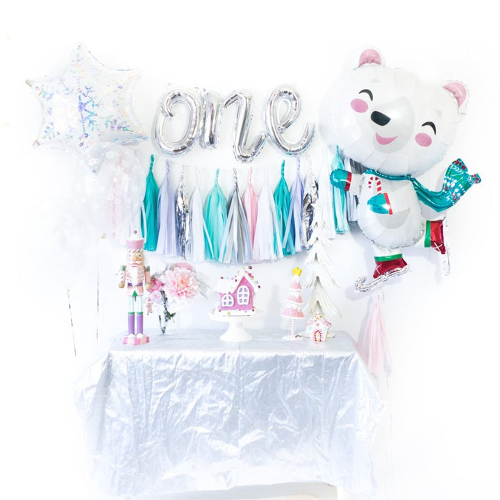 Bear Snowflake Winter Onederland Balloon Tassel Garland Party Box