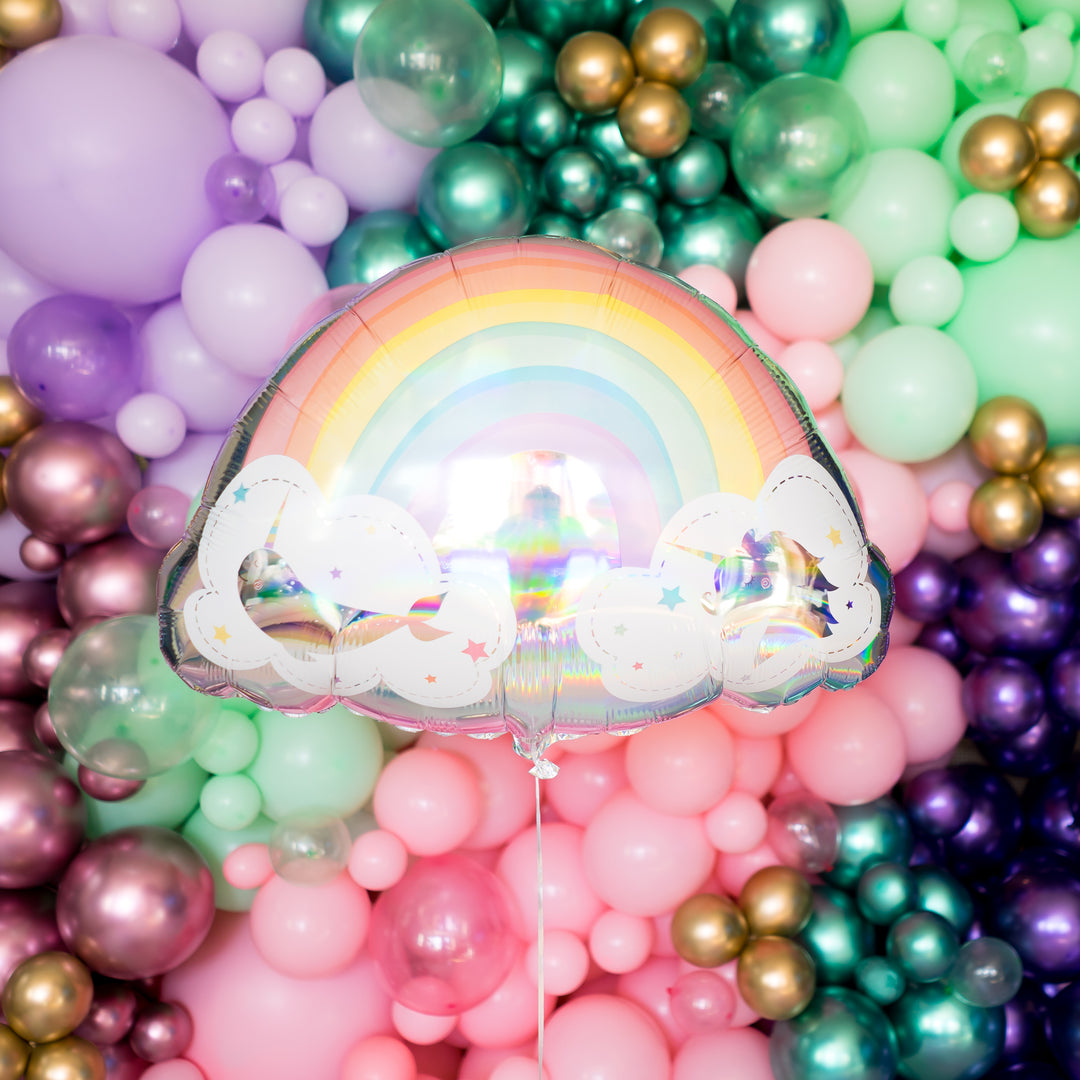 Pastel Rainbow Balloon Arch Clipart