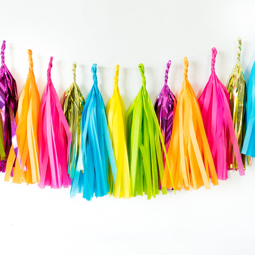 Bright Fiesta Multi-Color Paper Tassels