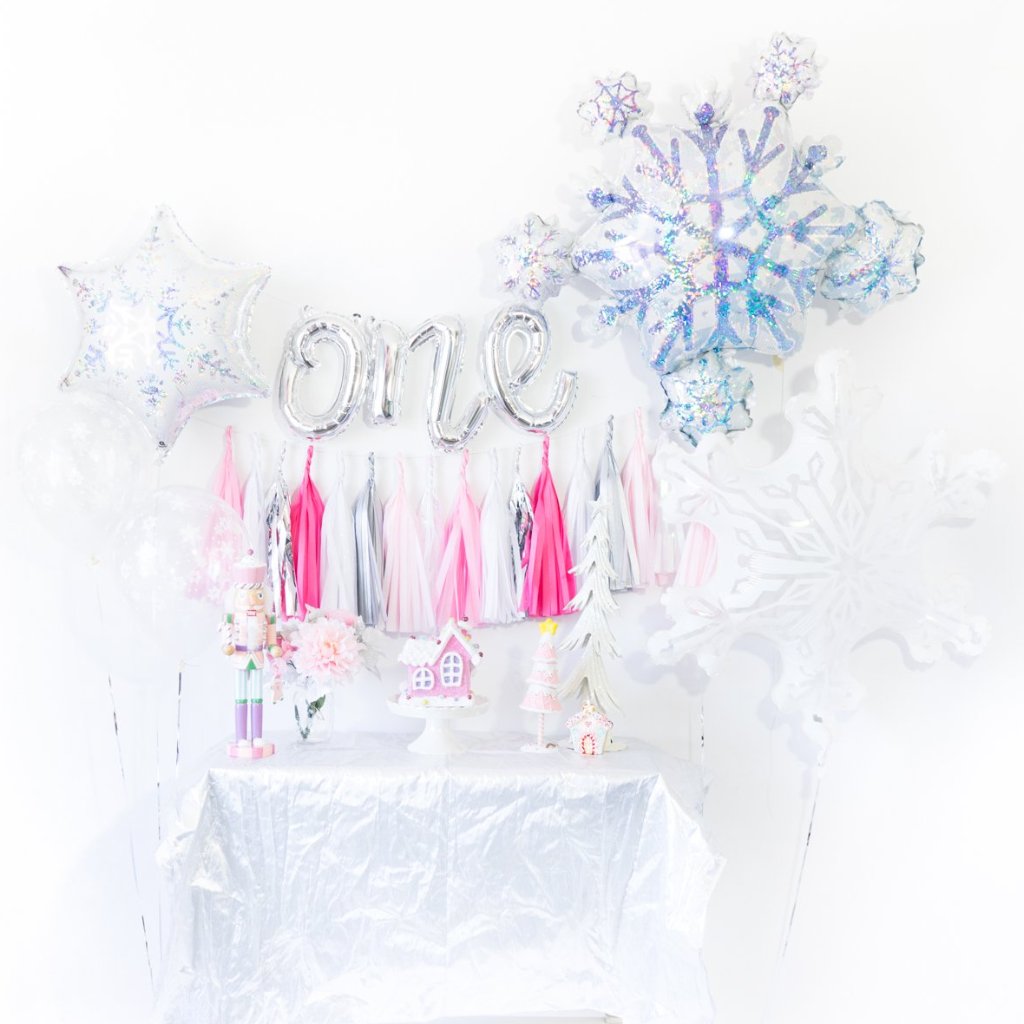 Pink Snowflake Winter Onederland Balloon Tassel Garland Party Box