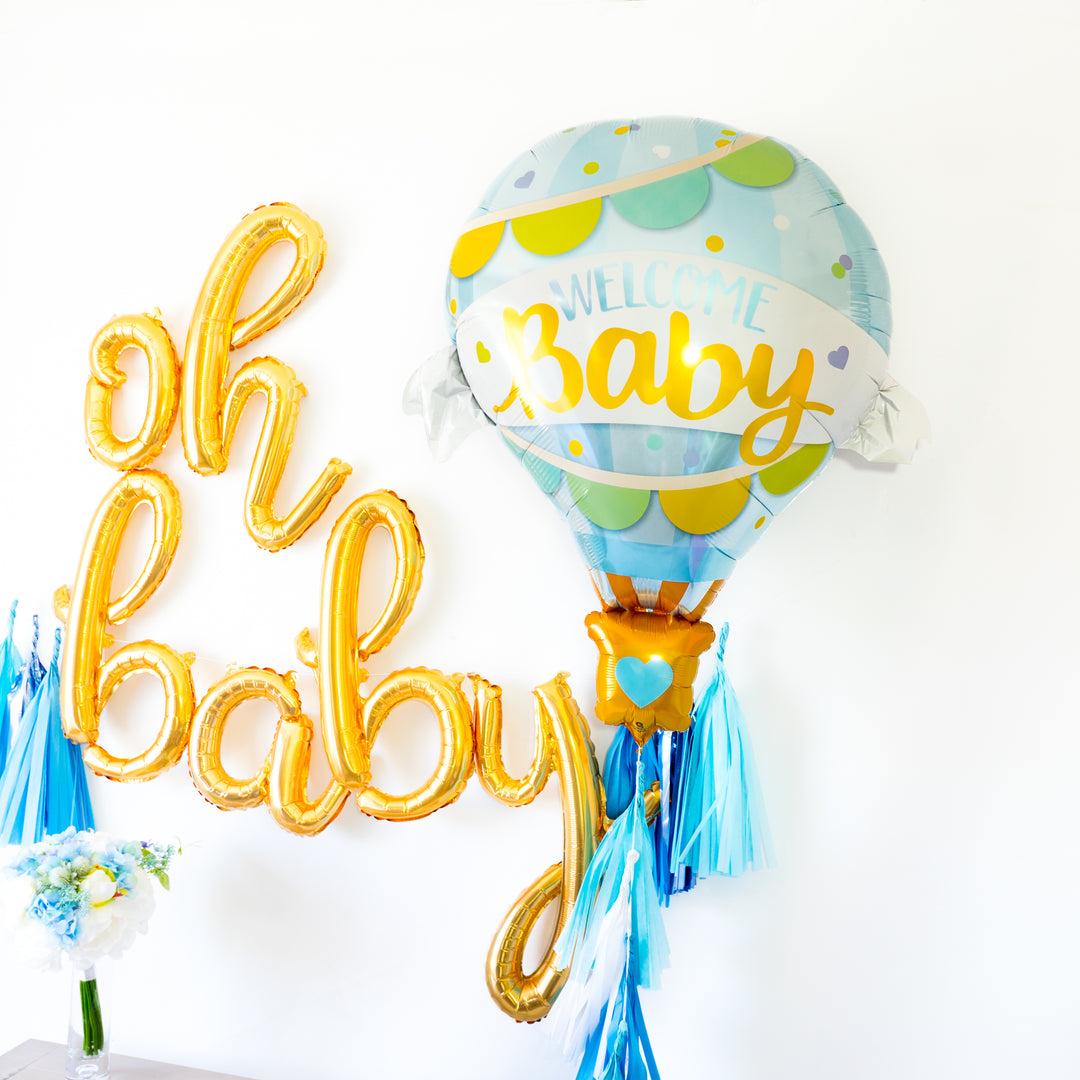 Hot Air Welcome Baby Balloon | Blue