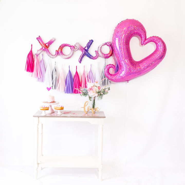 Valentine Heart Holographic Balloon