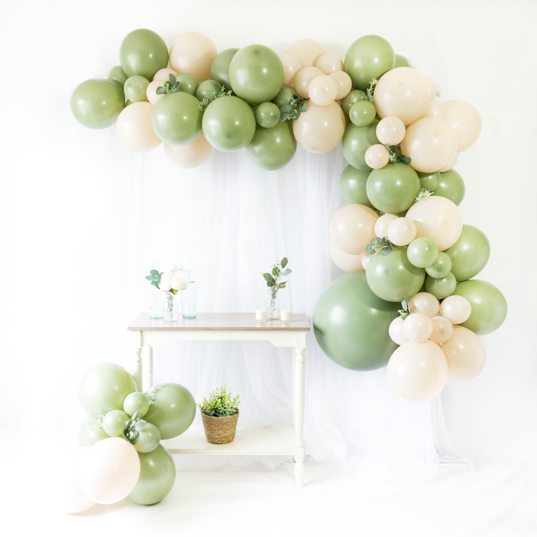 succulent balloon arch DIY Eucalyptus Balloon Garland