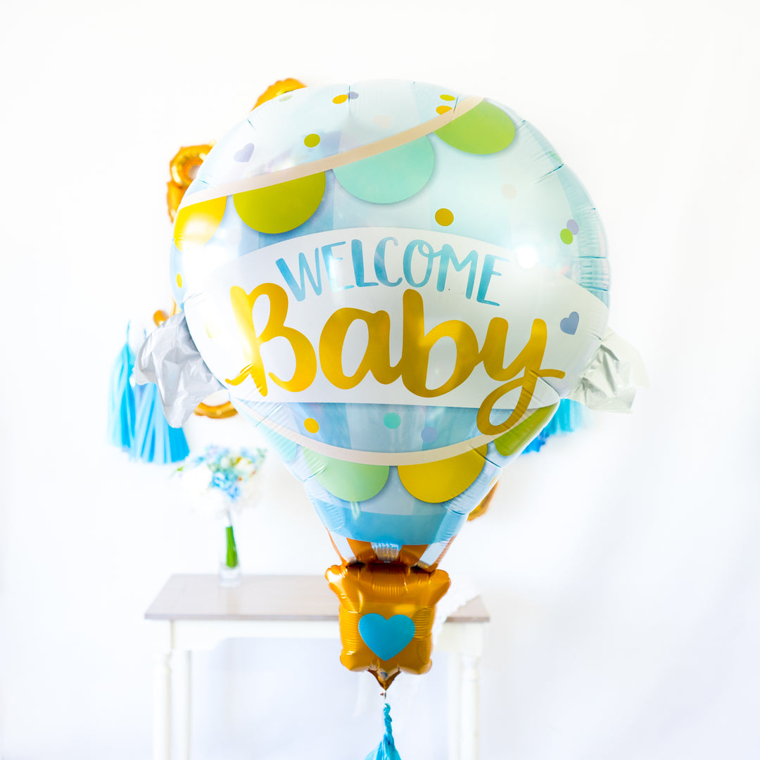Hot Air Welcome Baby Balloon | Blue